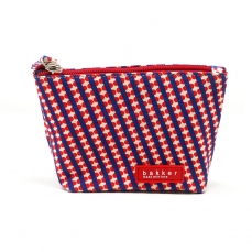 Custodia in tela di cotone con cerniera - piccola - Dots on stripes