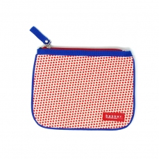Bustina piatta in tela con cerniera - Piccola pochette - Red Dots