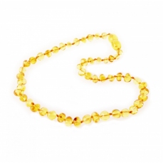 Collana di ambra per bambini colore chiaro e luminoso -  32 cm