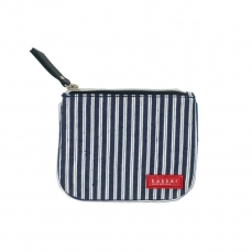 Bustina piatta in tela con cerniera - Jeans Stripes