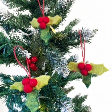 Decorazione da appendere - Rametti di agrifoglio - 1 pezzo