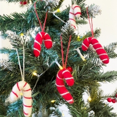 Decorazione da appendere - Bastoncini di zucchero in feltro - 1 pezzo