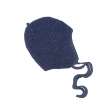 Cappellino in pile di lana organica - blu scuro