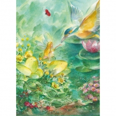 Cartolina: Martin Pescatore e l'elfo