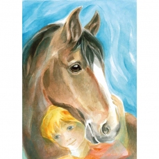 Cartolina: Il cavallo e il bambino